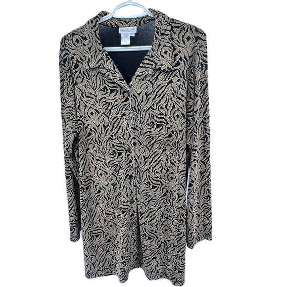 Coldwater Creek Vintage Abstract Top  Size L  Made in USA Vintage  retro style, - Picture 1 of 10